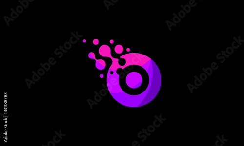 Initial O circle logo technology icon vector