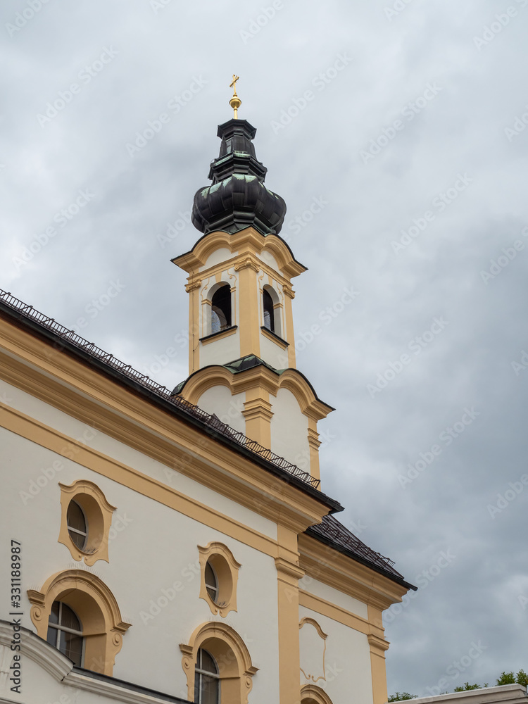 Salzburg, Austria - Oct 10th, 2019: A historic bell tower of Salzburg. The bells apparently were brought in from Antwerp and started playing in 1703.