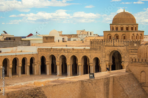 The Great Mosque of Kairouan in Tunisia, North Africa. UNESCO World Heritage. Religion concept