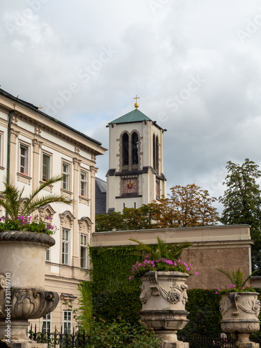 Salzburg, Austria - Oct 10th, 2019: Mirabell Palace and Gardens. Mirabell Palace was built in 1606 by prince-archbishop Wolf Dietrich for his beloved Salome Alt. photo