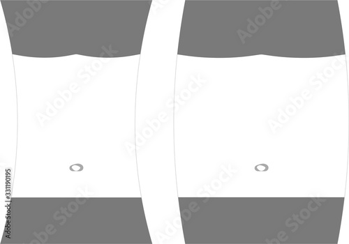 Silueta de persona gorda y delgada.