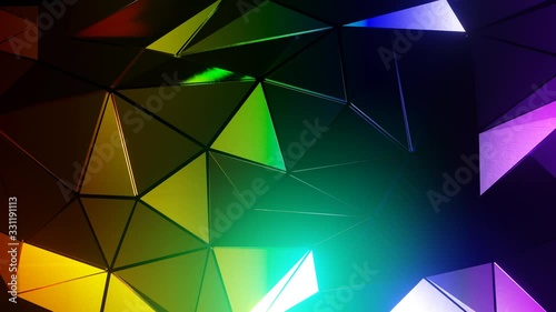 Seamless Colorful Geometric Video Background - 3D Rendering