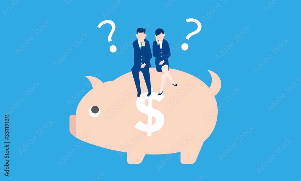 貯金箱とビジネスパーソンのイラストイメージ Stock Vector Adobe Stock 貯金箱とビジネスパーソンのイラストイメージ Stock Vector Adobe Stock