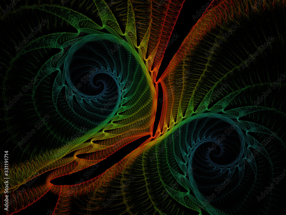 Obraz surreal futuristic digital 3d design art abstract background fractal illustration for meditation and decoration wallpaper