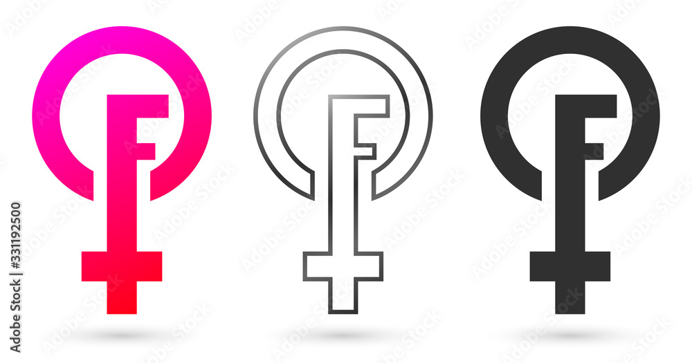 Female gender symbols, icons design template, vector illustration Female gender symbols, icons design template, vector illustration