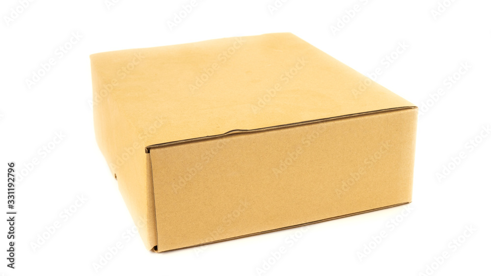 cardboard box insulated on a white background. kind of sable cardboard box insulated on a white background. kind of sable