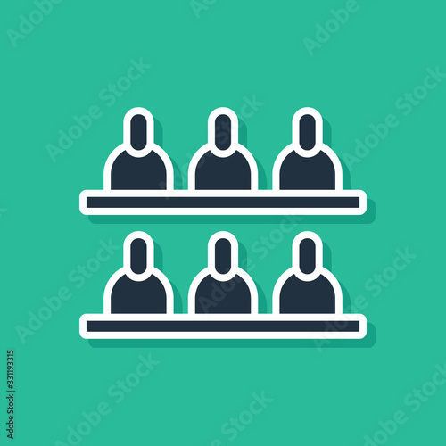 Blue Jurors icon isolated on green background. Vector Illustration