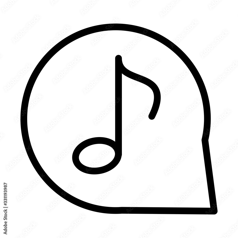 note music bubble sound line style icon note music bubble sound line style icon