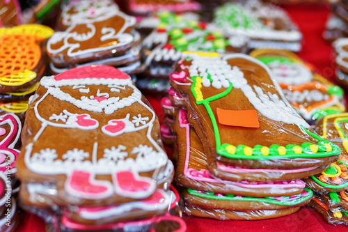 Gingerbreads displayed for sale at the Riga Christmas market