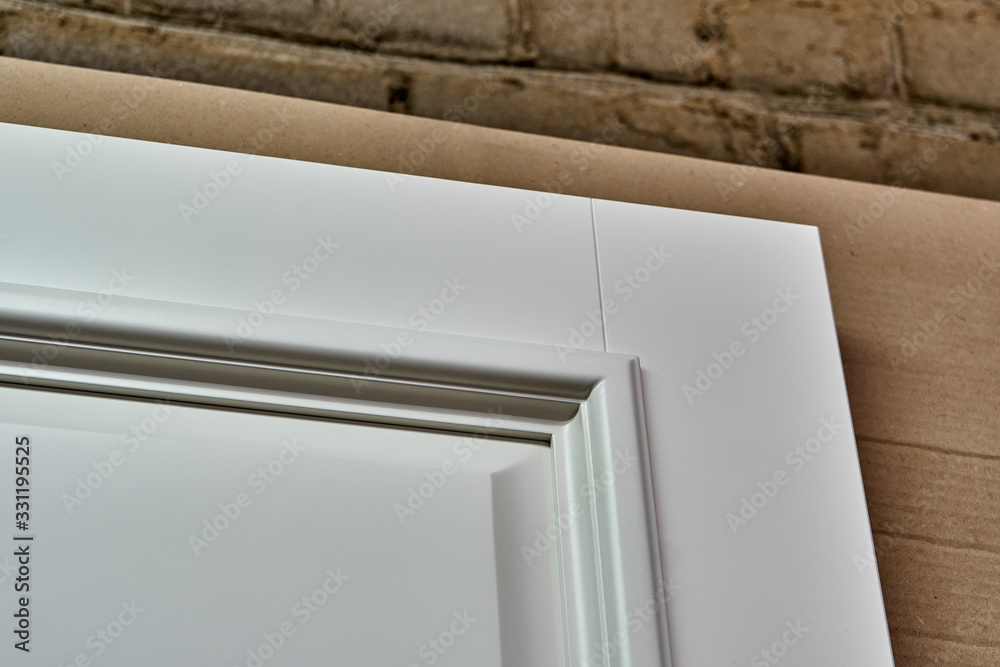 Joinery. White doors . Wood door manufacturing process. Furniture manufacture. Joinery. White doors . Wood door manufacturing process. Furniture manufacture.