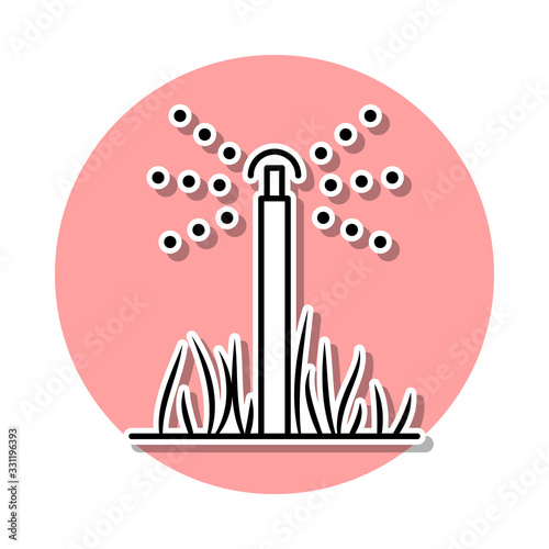 lawn sprinkler sticker icon. Simple thin line, outline vector of Sprinkler icons for ui and ux, website or mobile application