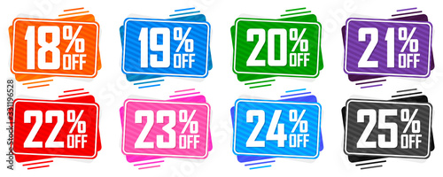 Set Sale tags, discount banners design template, app icons, vector illustration