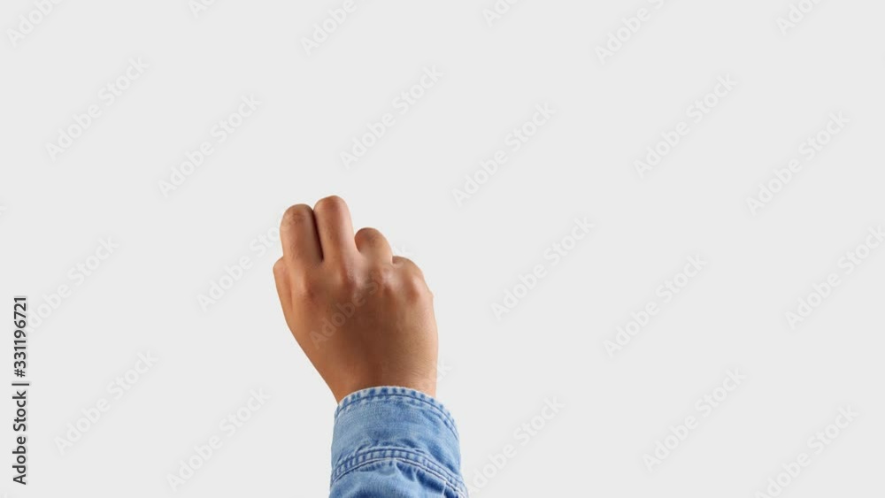 mixed race deep skin tone male hand makes a scroll up with two fingers gesture on white. one click keying background mixed race deep skin tone male hand makes a scroll up with two fingers gesture on white. one click keying background