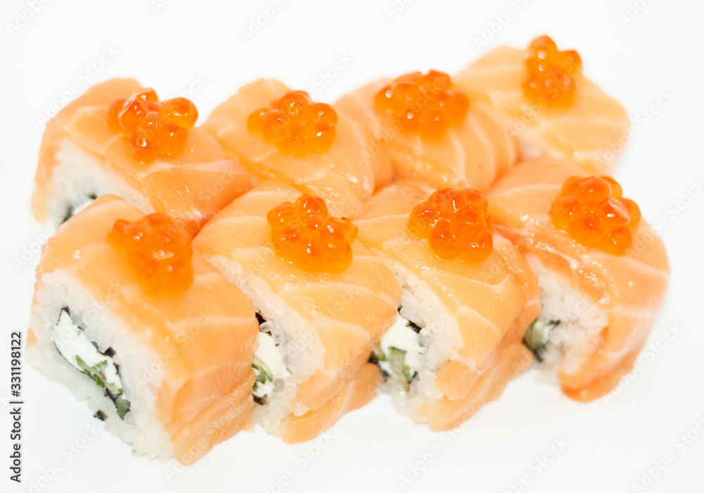 fresh roll japanese food on white background fresh roll japanese food on white background