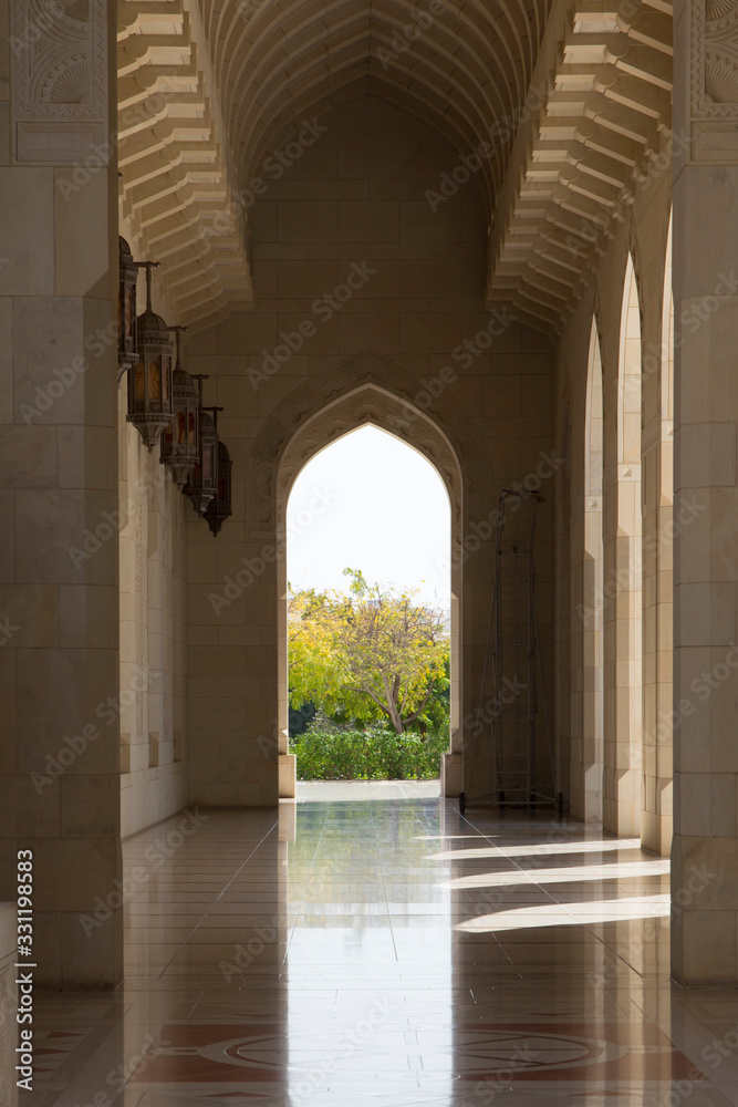 Archway in Sultan Qaboos Grand Mosque, Muscat Oman