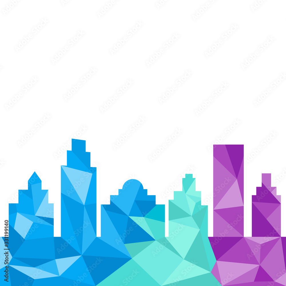 City buildings silhouette polygonal style