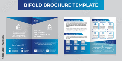 Creative blue bifold brochure template