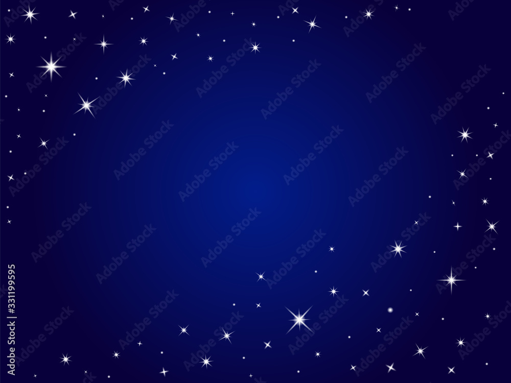 Blue space stars vector background ,night sky