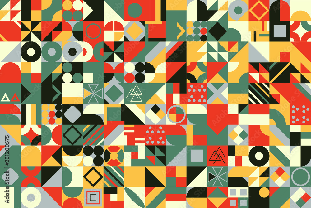 Abstract shapes compositions. Colorful Vector background