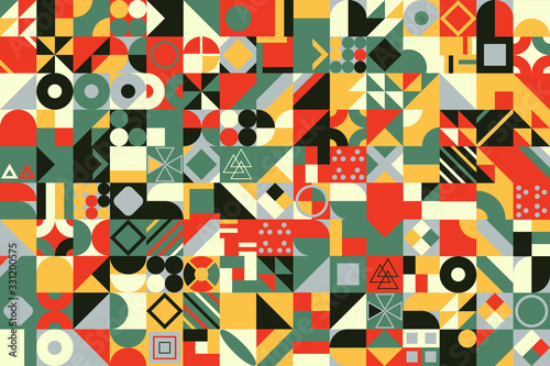 Obraz na płótnie Abstract shapes compositions. Colorful Vector background w salonie
