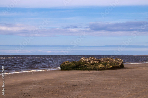 echoes of the second world war. Barbettes of 34 artillery battery guns. The Severodvinsk, the island of Yagry. photo