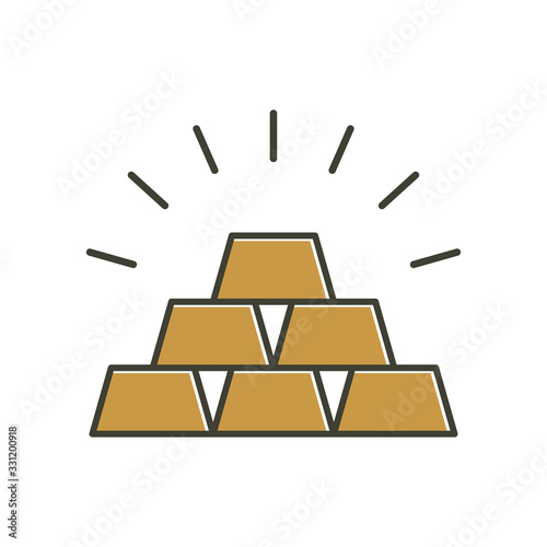 gold bar icon in trendy flat design