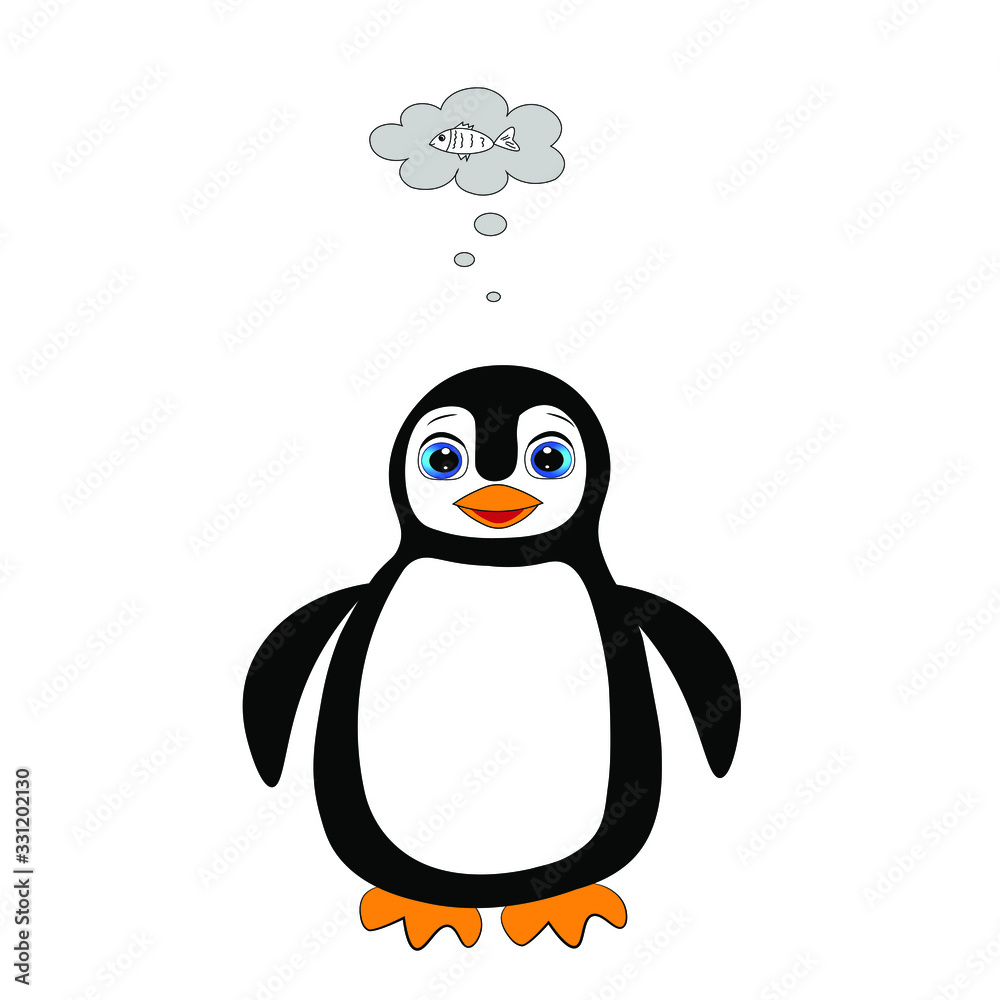 Obraz premium cute penguin cartoon character illustration