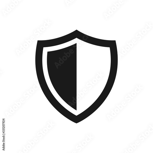 flat design shield icon vector logo template