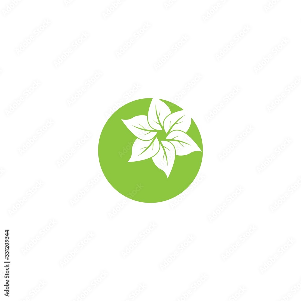 green leaf ecology nature element vector icon