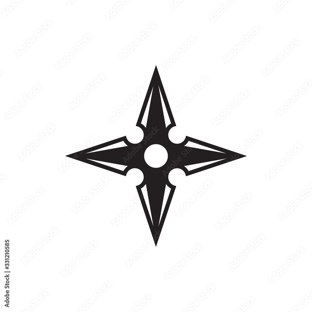 ninja shuriken icon in trendy flat style ninja shuriken icon in trendy flat style