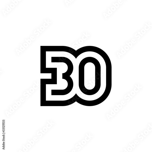 Number 30 vector icon design