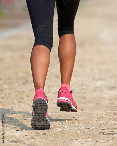 legs of a african girl during race