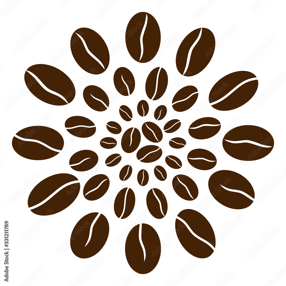 Obraz premium Coffee Beans Circular Background 