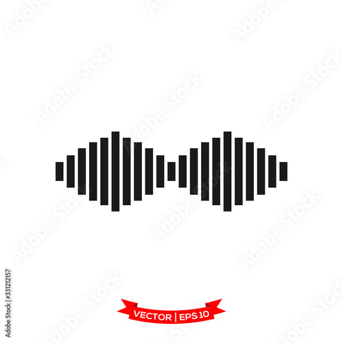 sound wave vector icon in trendy flat design