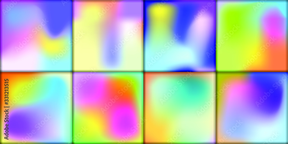 Obraz premium Set of abstract gradient banners. Minimal style color background. Template for wallpaper, mobile app, screen