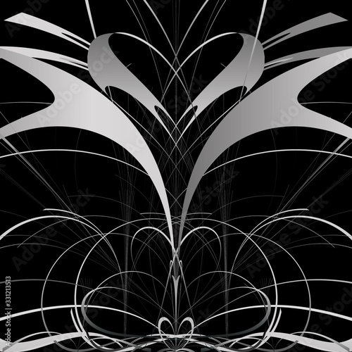 drawing in the gothic style on a black background