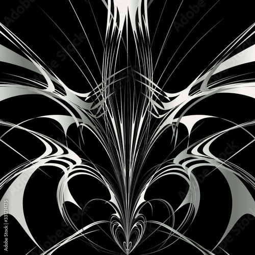 drawing in the gothic style on a black background