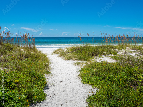 Path to a Gulf of Mexico beach in Bradenton Beach on the west coast of Florida