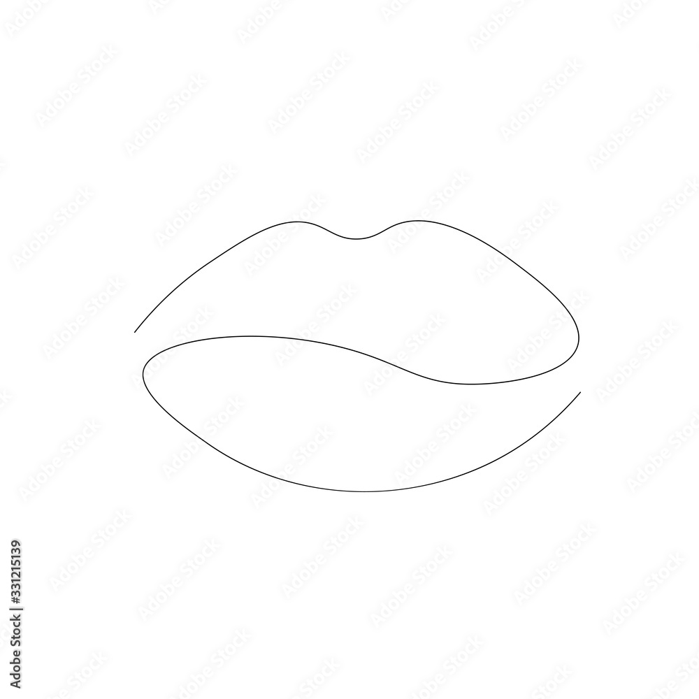 Lips continuous line drawing vector illustration Lips continuous line drawing vector illustration