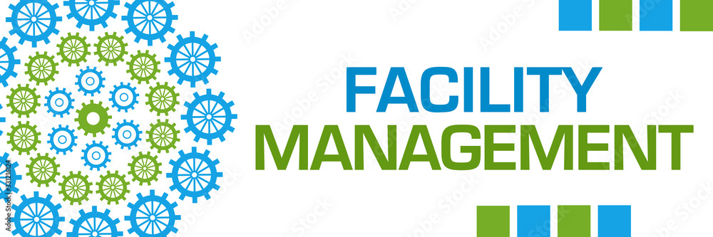 Facility Management Green Blue Circular Gears Horizontal Facility Management Green Blue Circular Gears Horizontal