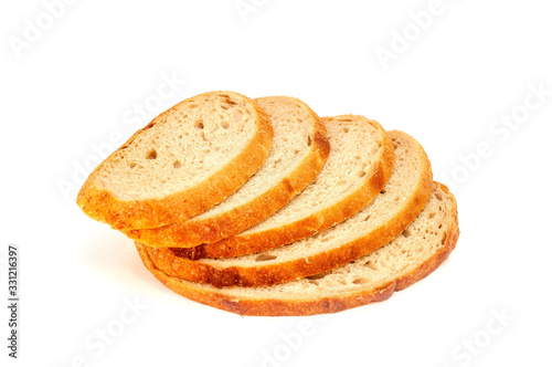 White soft fresh bread on a white background