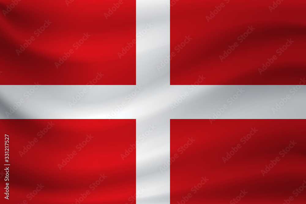 Waving flag of St. John. Vector illustration Waving flag of St. John. Vector illustration