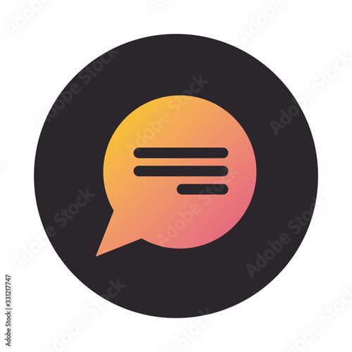 speech bubble message block style icon