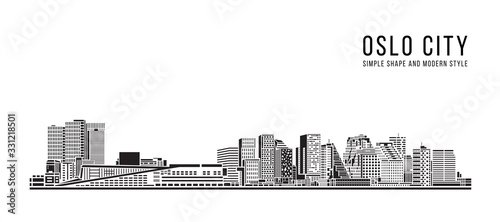 Cityscape Building Abstract Simple shape and modern style art Vector design - Oslo city