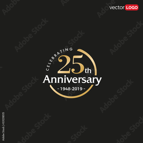 25TH/twenty-five/25 Years Anniversary Logo Vector Template Design Illustration 