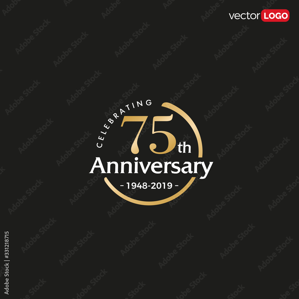 75TH/seventy-five/75 Years Anniversary Logo Vector Template Design Illustration