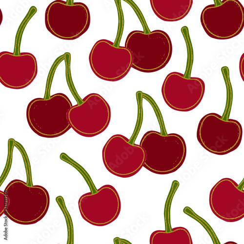 seamless pattern with cherries