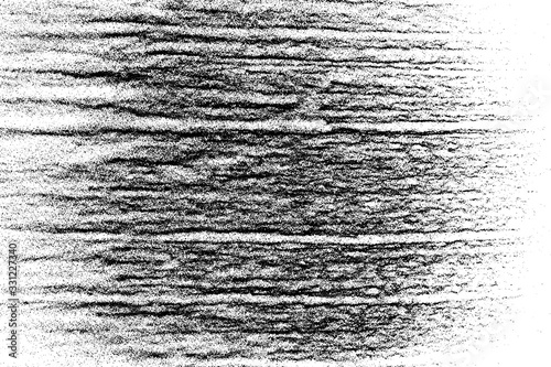Black grainy wave texture isolated on white background. Dust overlay. Dark noise granules. Digitally generated image. Vector design elements. Illustration, Eps 10.