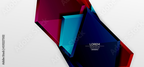 Metal glossy shiny geometric shapes with 3d effect composition. Techno futuristic vector abstract background For Wallpaper, Banner, Background, Card, Book Illustration, landing page