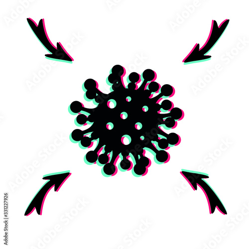 Coronavirus 2019-nCoV. Crown virus icon. Coronavirus bacterial cell, New coronavirus bacteria. 